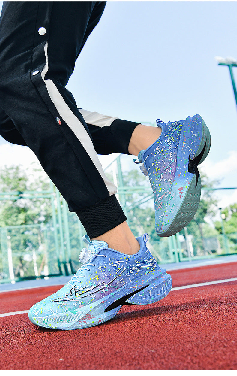 2025Four Seasons New Casual Couple's Real Explosive Carbon Plate Rotating Buckle Running Shoes Youth Graffiti Fashion Sports Shoes