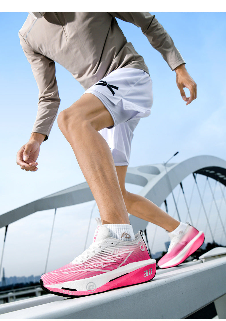 2025New Fashionable Casual Breathable Comfortable Running Shoes with Real Carbon Plate High Elasticity Shock Absorption for Student Training Sports Shoes