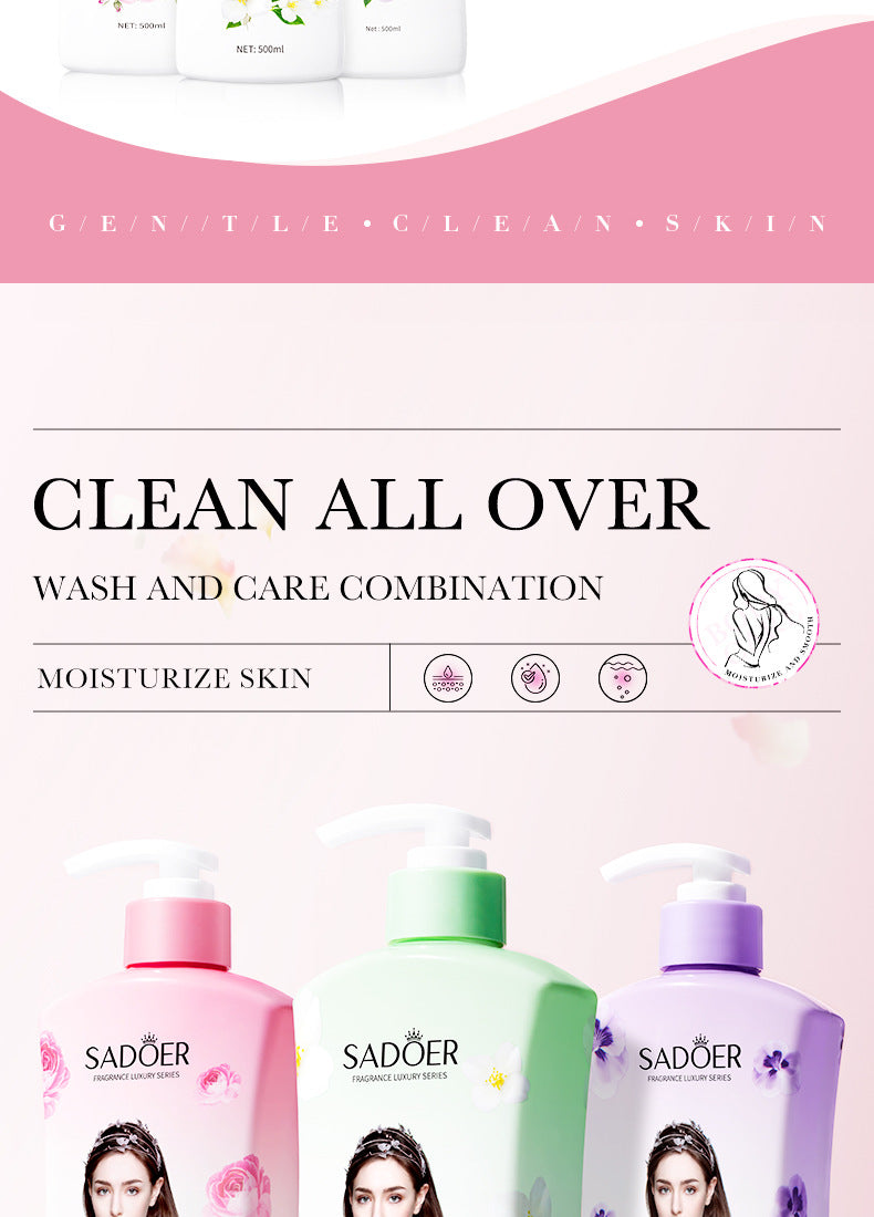 Bathing Set SADOER Rose Fragrance Shampoo Lavender Shower Gel Cross-Border Wholesale