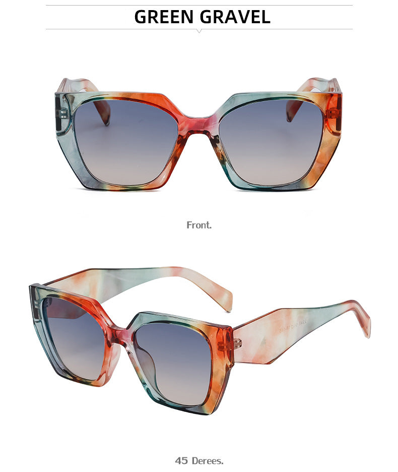 New Fashion Cat Eye Wide Leg Sunglasses for Women with High-end Feel ins Wholesale full frame sunglasses UV protection