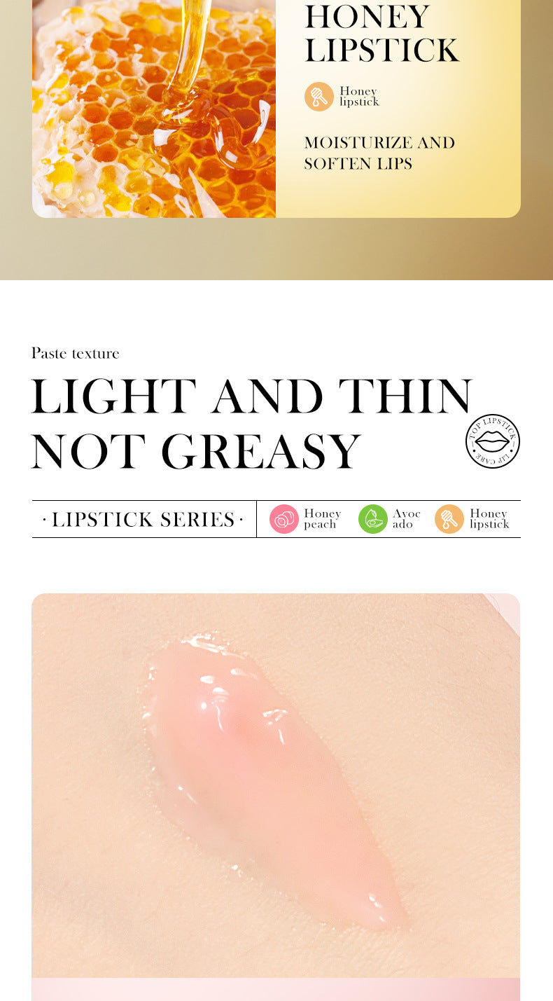 Full English Lip Balm SADOER Honey Hydrating Avocado Anti-Dry Crack Peach Lip Mask  Wholesale