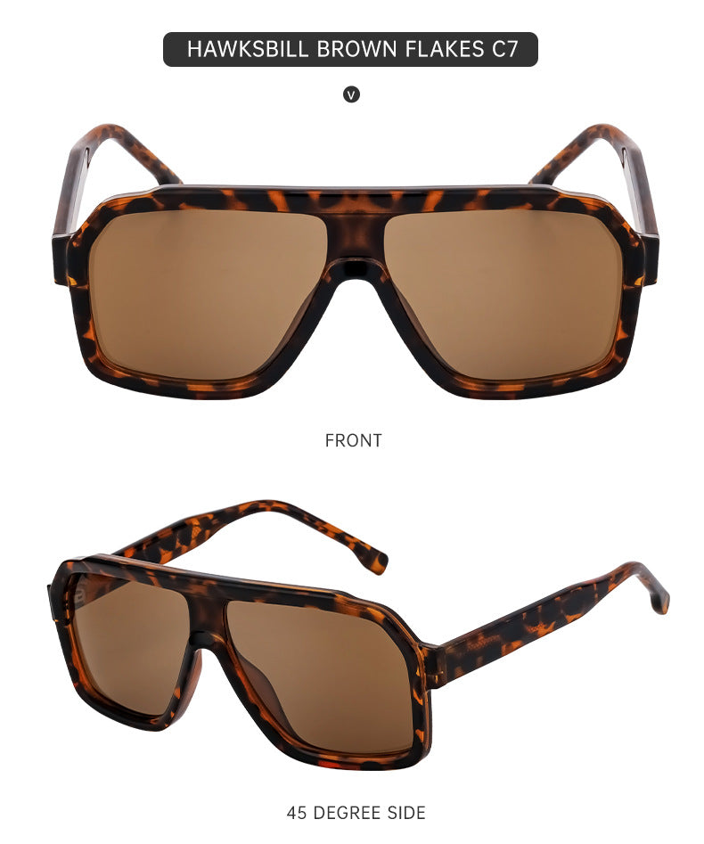 European and American Fashion Square Frame Sunglasses for Men Driving Special Propionic Acid Insert Pin Temple Sunglasses Men's Glasses shades