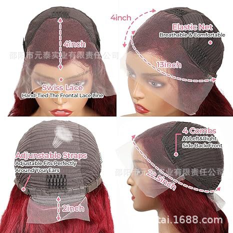 99J Burgundy Lace Front Wigs Body Wave 13x4 Synthetic wigs