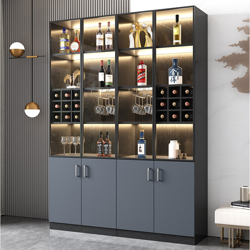 Glass Wine Cabinet for Living Room, Wall-Mounted, Modern Minimalist, Light Luxury, Double-Door Wine Cabinet, Home Dining Side Cabinet, High-End Display Storage Cabinet