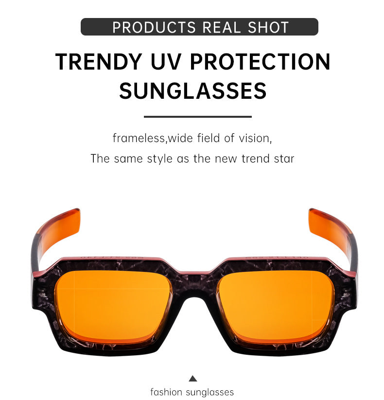 New Fashion Square Frame Sunglasses for Men and Women with a High-End Feel INS European and American style sunglasses outdoor glasses sglasses