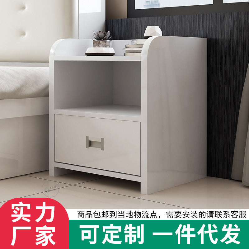 Economical Simple Modern Mini Cabinet Bedroom Bedside Storage Cabinet with Drawers Panel Bedside Table