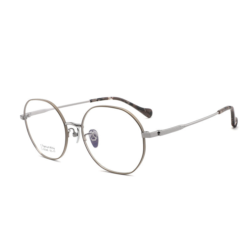 New Fashion Pure Titanium Retro Glasses Frame Round Frame Glasses Unisex Metal Frame Exquisite