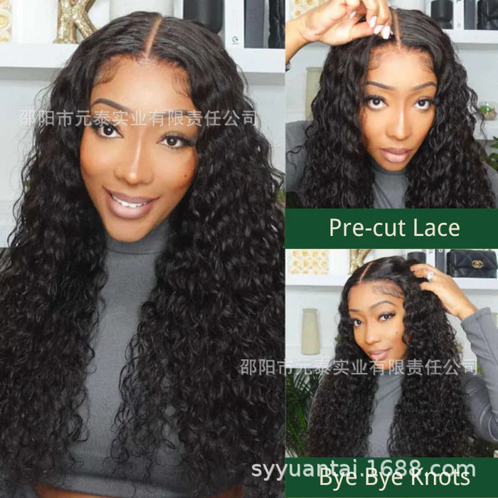 Deep Curly 13*4 Lace Front Wigs Synthetic Glueless Wig Long Curly Hair