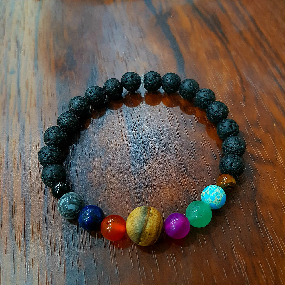 Hot-Selling Universe Galaxy Solar System Eight Planets Bracelet Guardian Star Natural Stone Bead Bracelet Seven Meridians Bracelet