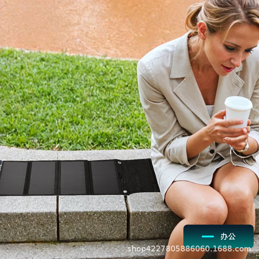 30W Solar Folding Bag Charging Bag Solar Panel5V Fast Charge Mobile Phone USB Charger