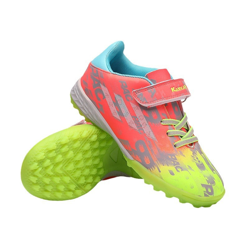 New Children's Magic Sticker Broken Nail Training Football Shoes Girls Boys Primary School Students Competition Training Sneakers