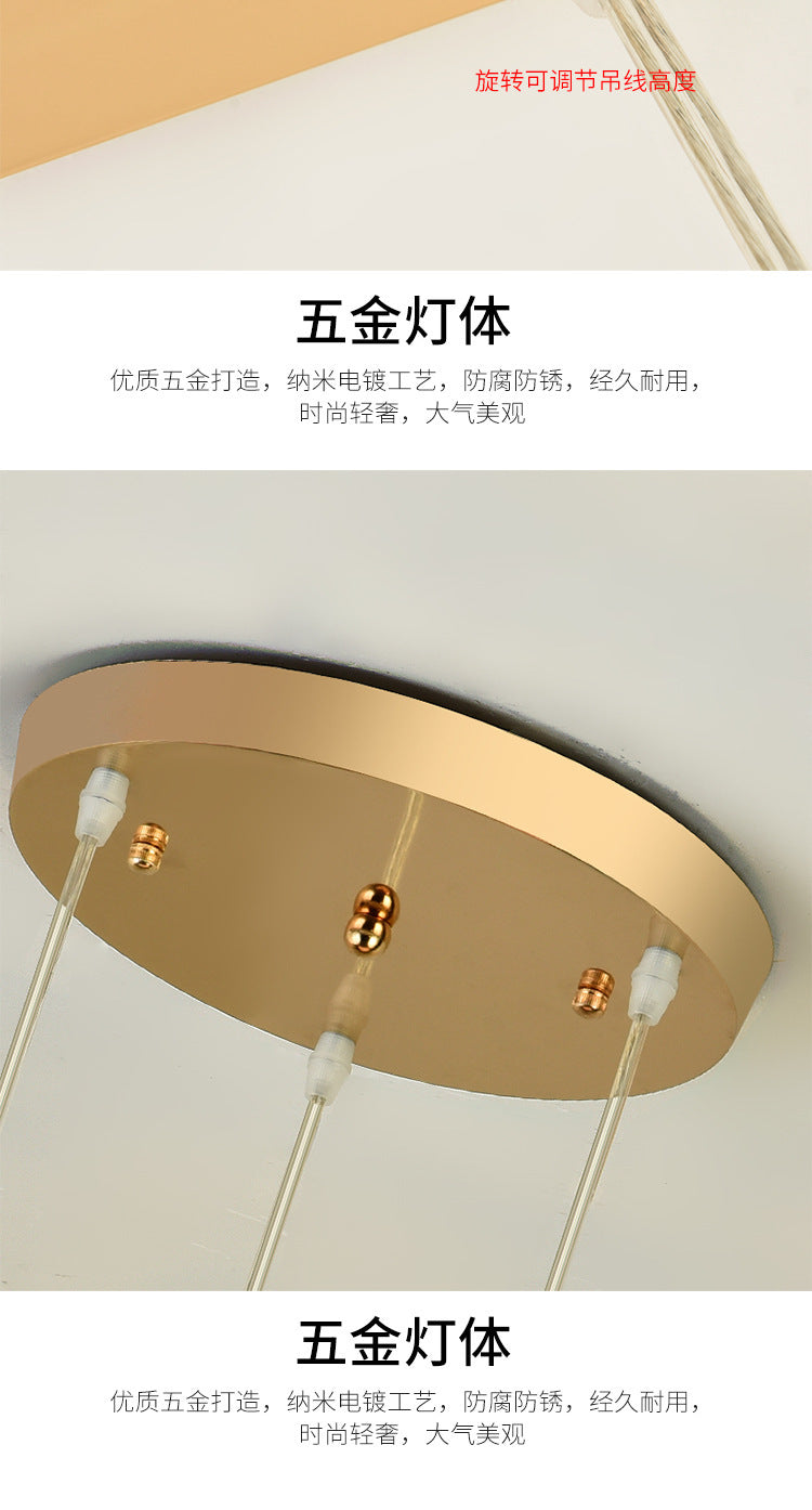 Restaurant Pendant Light Three-Head Modern Minimalist Bar Creative Dining Table Bedroom Unique Living Room Dining Room Grand Nordic Lighting