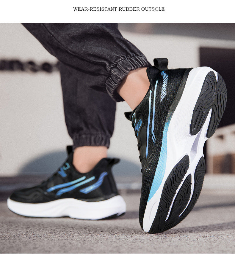 Casual mesh shoes new soft sole cushioning men's running shoes breathable mesh2025New lightweight high-elastic sports shoes