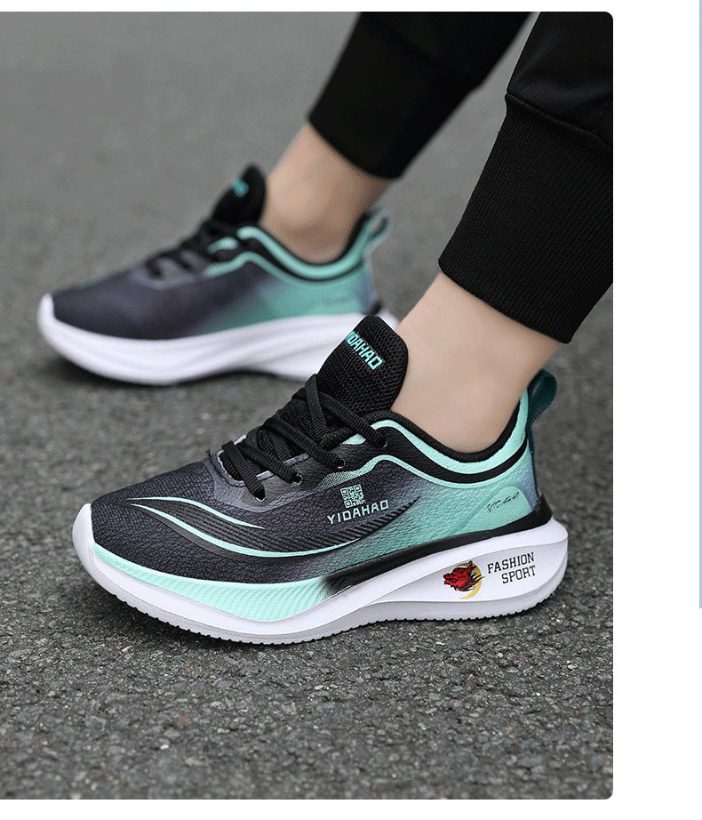 Children's Running Shoes Spring Summer Boys and Girls Shoes Flyknit Lightweight Breathable Elementary School Students Racing Sports Shoes for Young Children