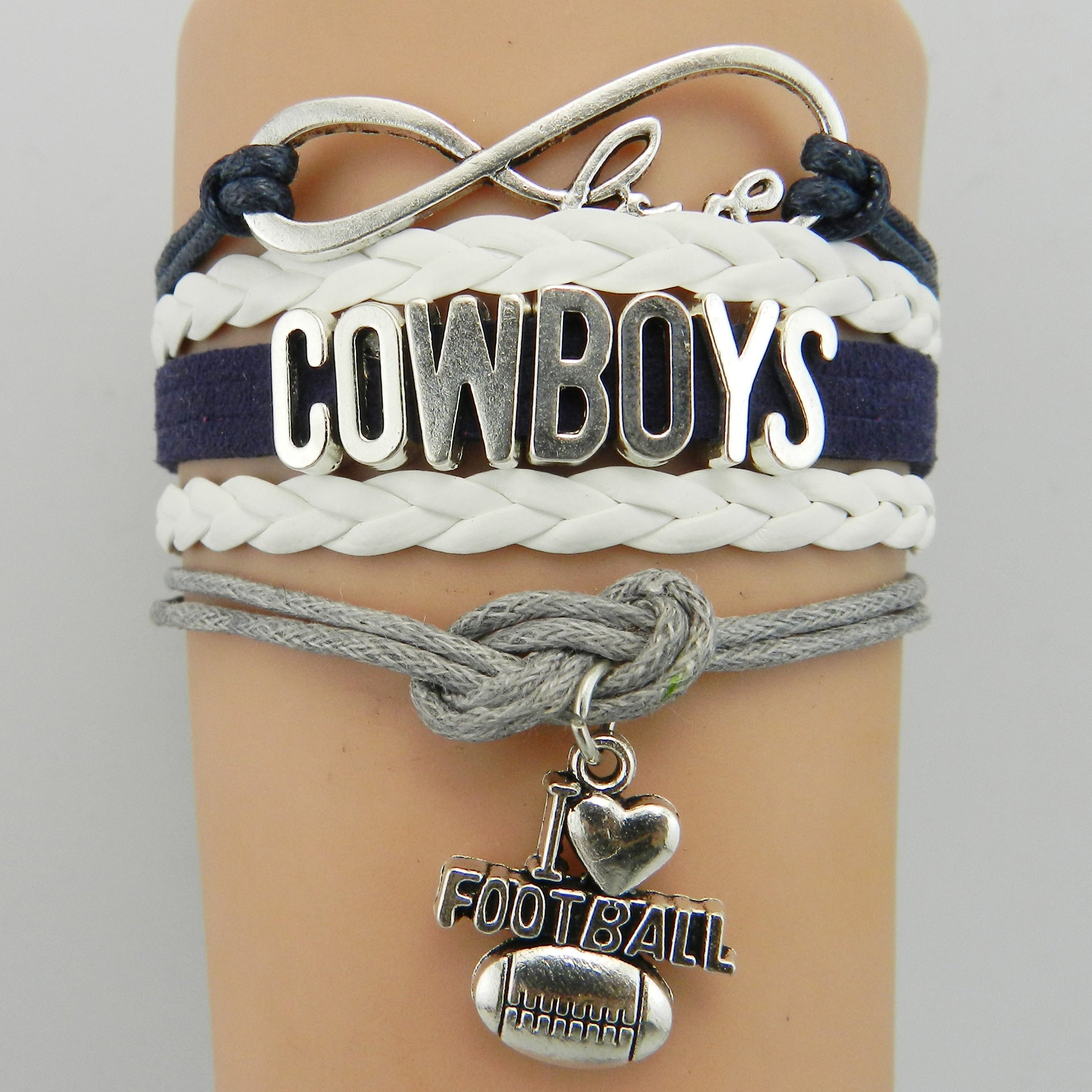 COWBOYS Cowboys Braided Bracelet Men's Football Sports Helmet Bracelet Letter Braided Football Bracelet