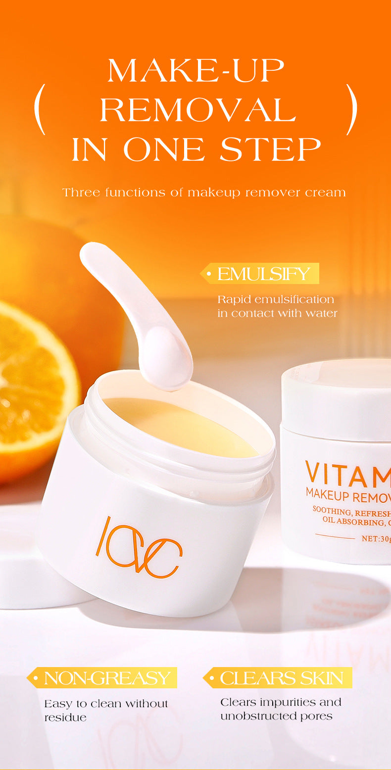 ICVC#Makeup Remover Cream Facial Cleansing Easy Makeup Removal Vitamin C Moisturizing cream30g Packaging European Beauty Makeup