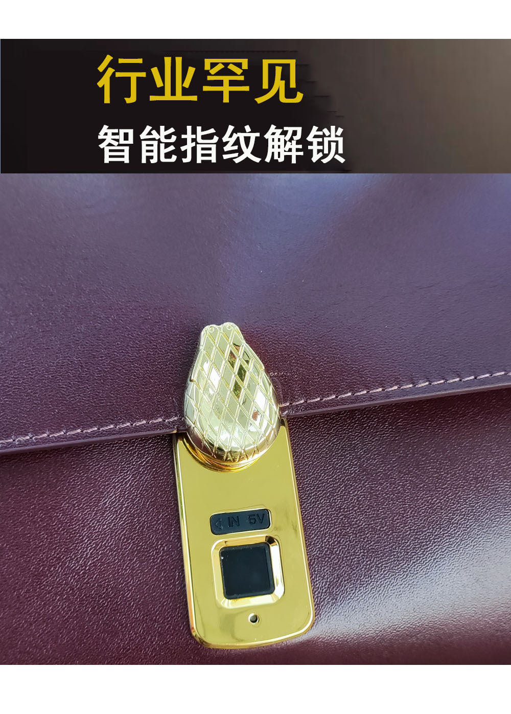 Fingerprint Unlock Bag Niche Genuine Leather Women's Bag High-end Flocked Top Layer Cowhide Single Shoulder Crossbody Commuter Underarm Bag