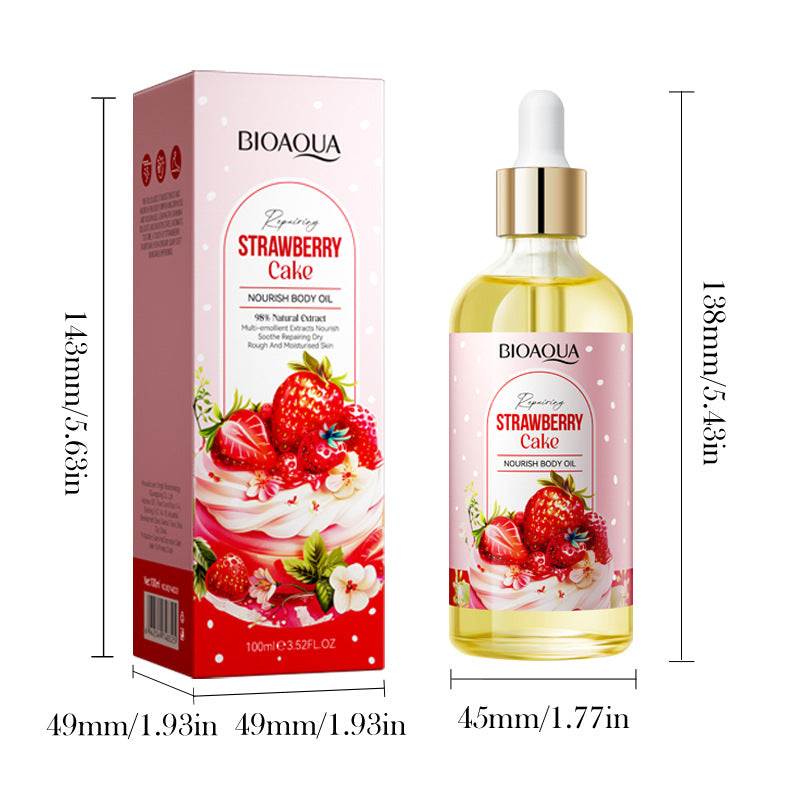 Full English Strawberry Cake Nourishing Body Oil BIOAOUA Moisturizing skin essence  foreign trade wholesale