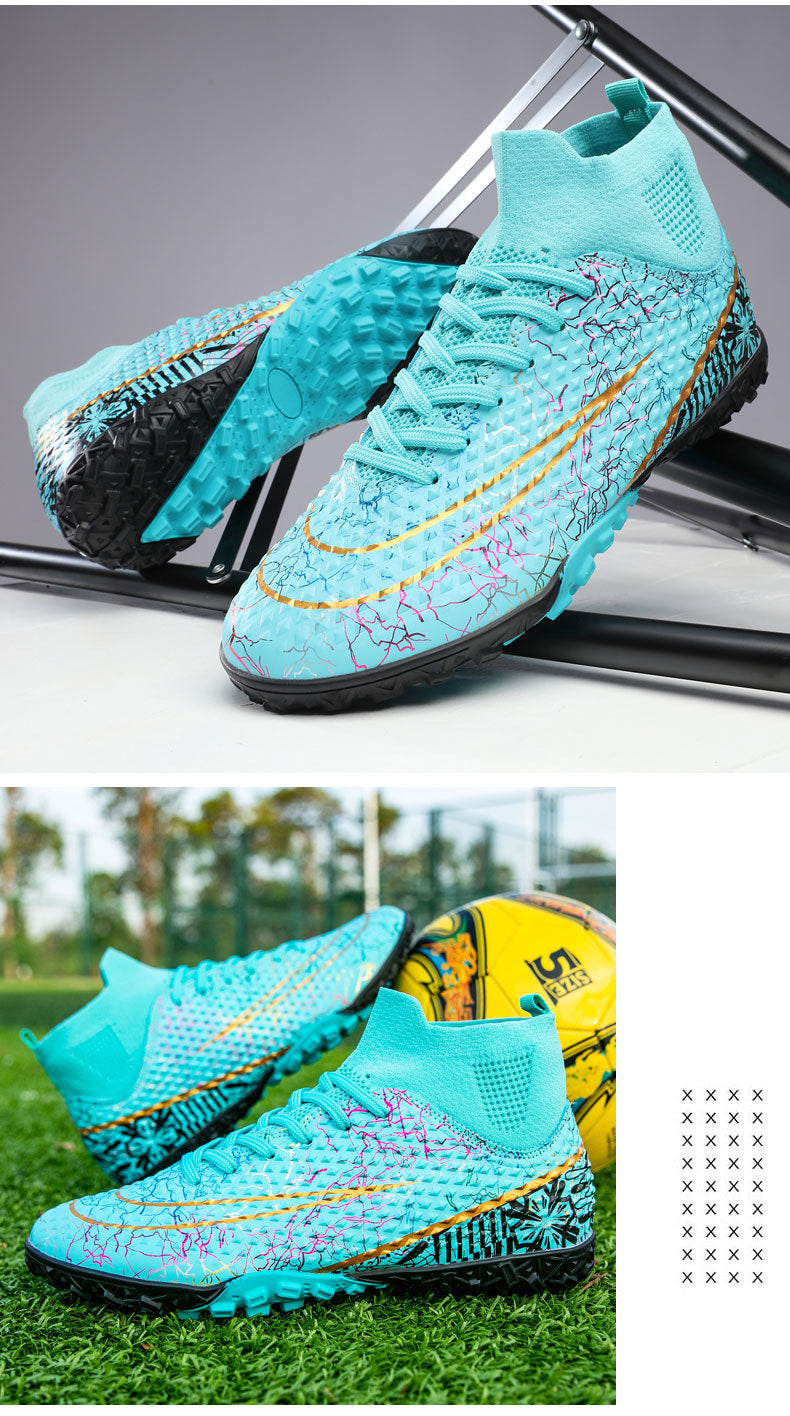 New high-top soccer shoes for men and women AG Spike TF Broken Nail Youth Student Grassland Competition Training Shoes