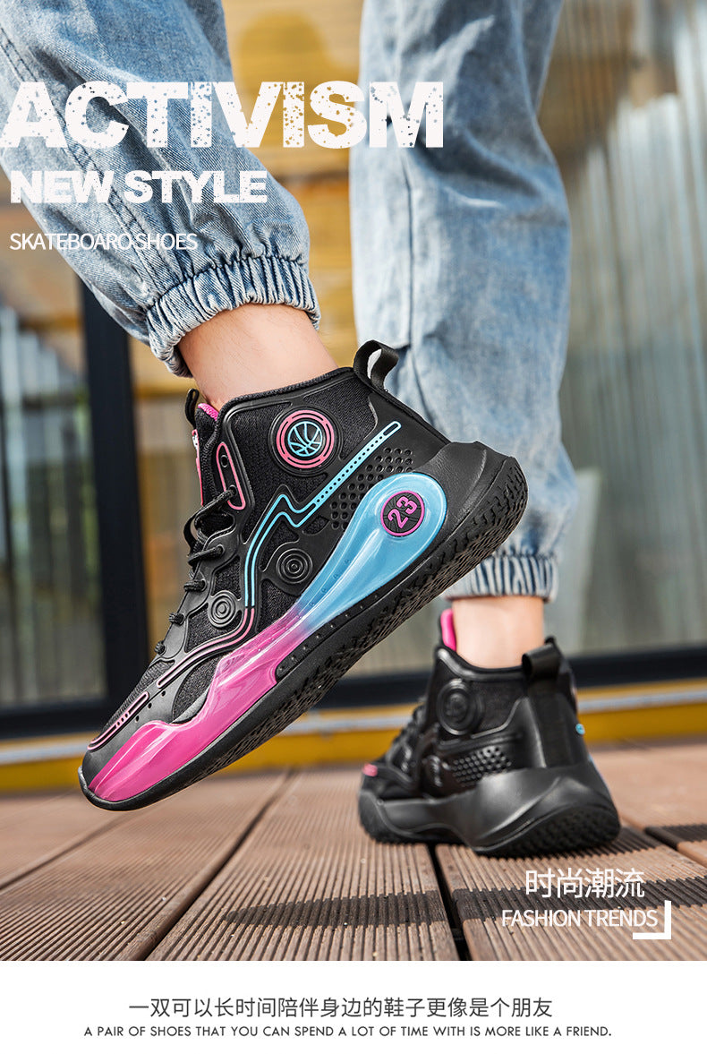 Versatile Practical Basketball Shoes Cushioning Children's Non-Slip Wear-Resistant Youth High-Top Breathable Comfortable Sports Shoes