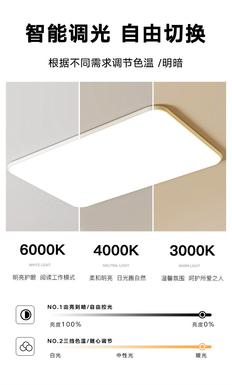 Lamp in the Living Room Modern Minimalist and Magnificent2025New Ceiling Light Ultra-Thin Bedroom Light Zhongshan Lighting Full Spectrum Main Light