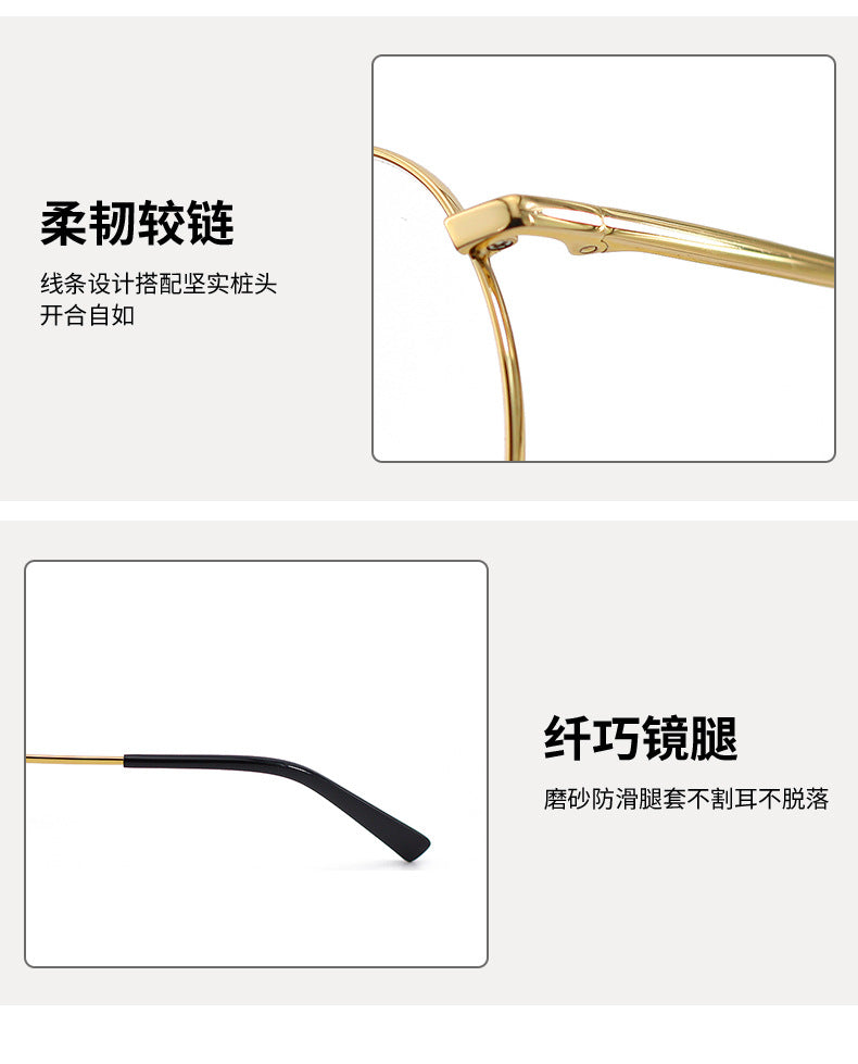 New Retro Titanium Eyeglass Frame Square Frame High-Quality Large Frame Unisex Eyeglasses Metal Frame Prescription Glasses