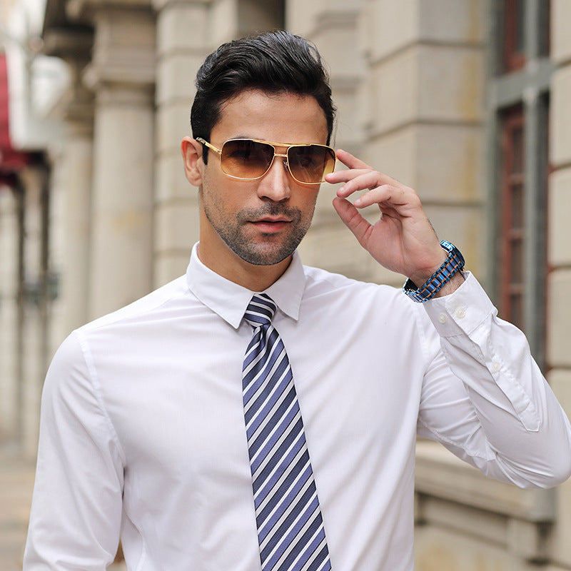 New style sunglasses for men ATTITUDE Vintage Square Frame Slingshot Sunglasses Trendy Men Street Style Fashion shades