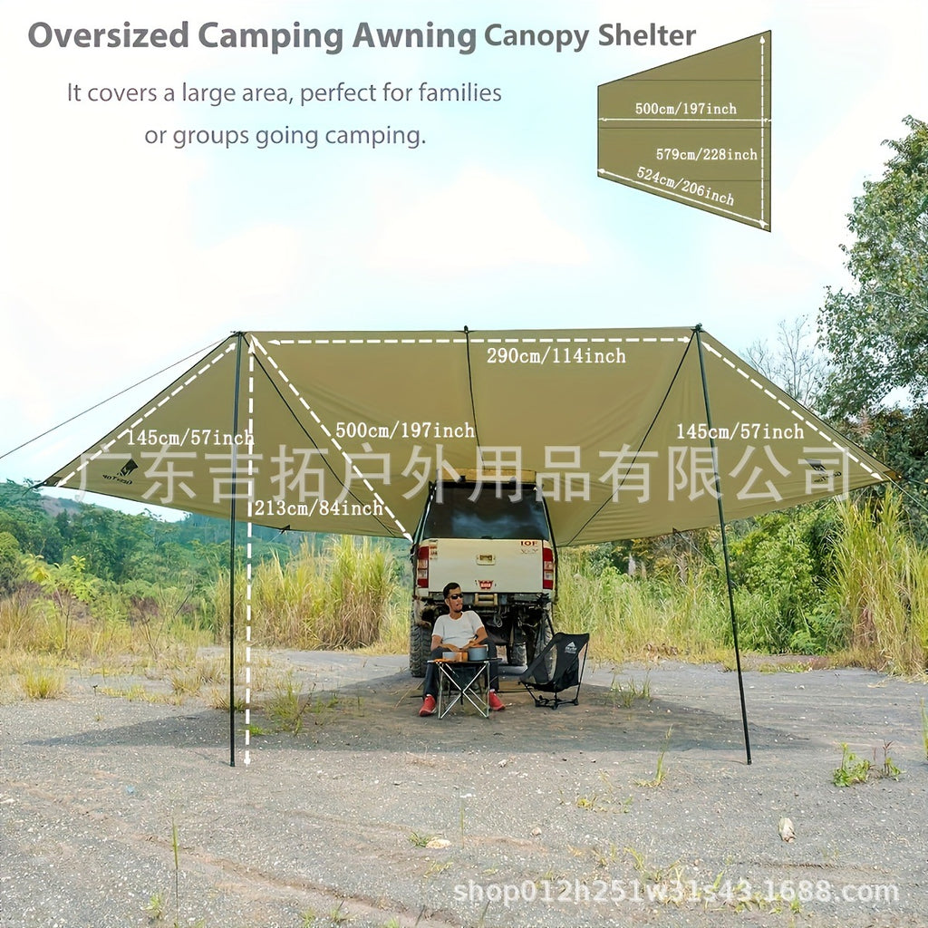 Extra Large Space Car Rear Canopy Outdoor Camping Multi-Person Sunshade Rainproof Sunscreen Tarp Butterfly Canopy
