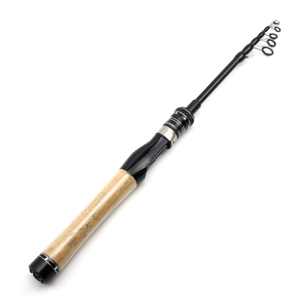 Portable Telescopic Lure Rod ul European and American Style Carbon Fiber Short Section Fishing Rod with Cork Handle