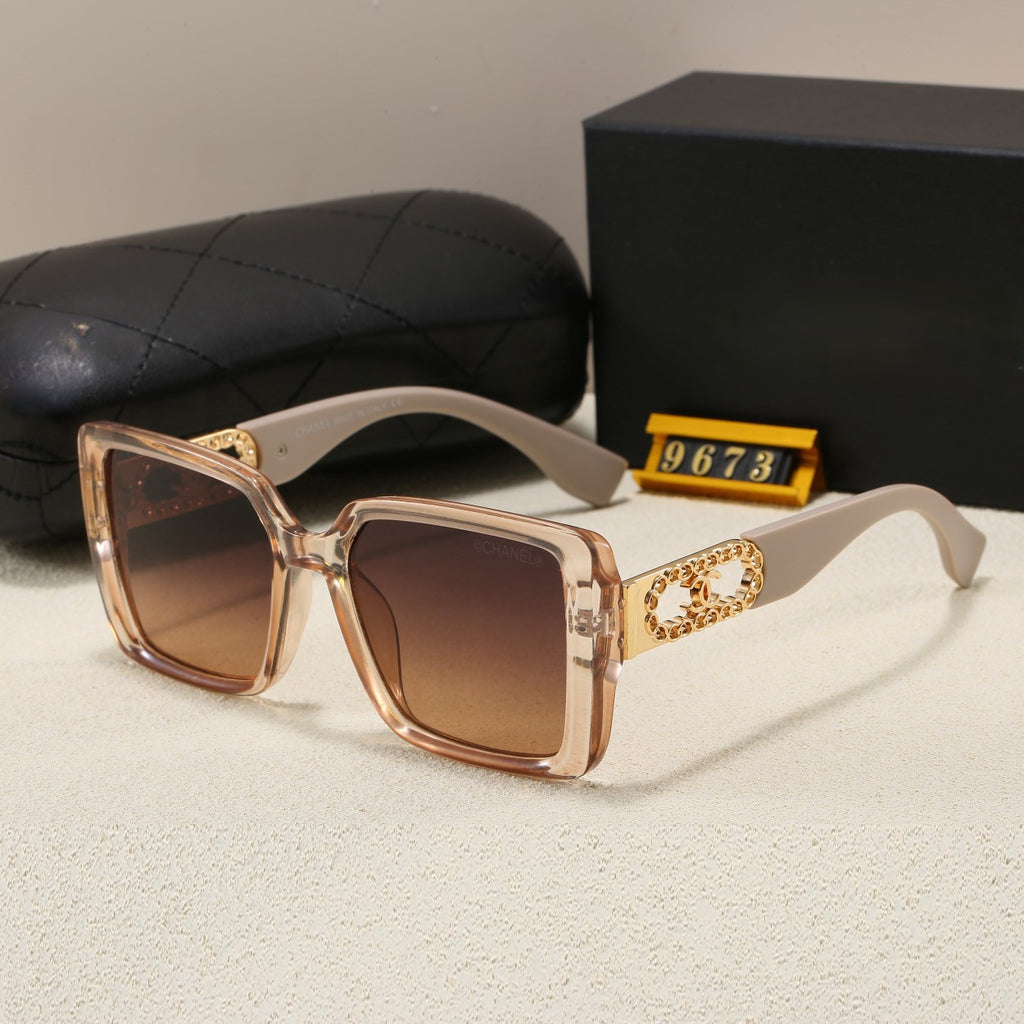 New Chanel-Style Sunglasses for Women, UV Protection, Outdoor Trendy Glasses9673