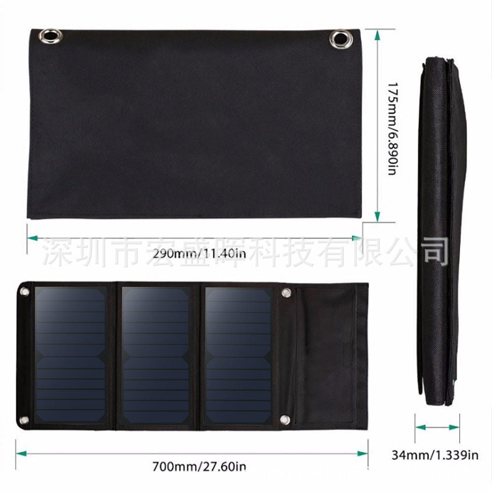 21W5V Efficient Solar Folding Bag Outdoor Charging Board Emergency Solar Charging Board Mobile Phone Charger