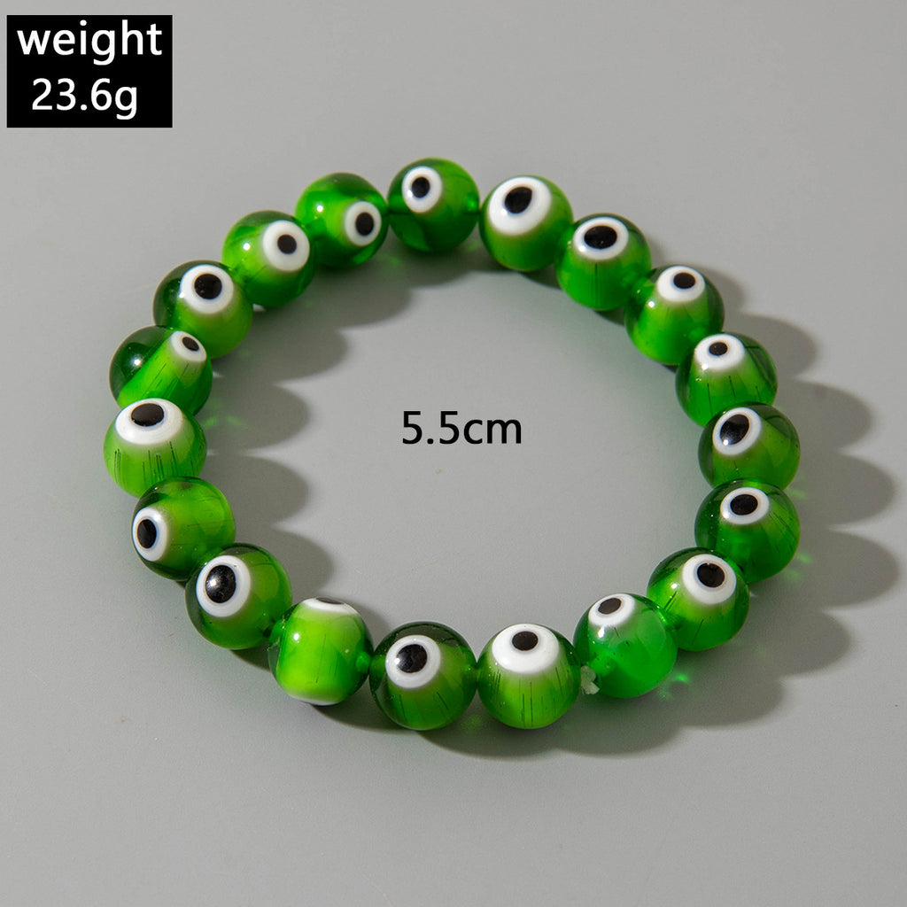 European and American Ornament Bohemian Devil's Eye Beaded Bracelet  Fashionable and Unique Eye Elastic Bracelet Wholesale