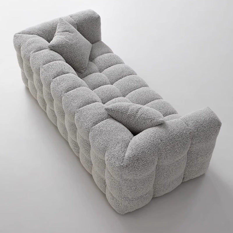 Wabi-Sabi Style Compression Sofa Fabric Sofa Teddy Lamb Wool Cream Series Marshmallow Sofa Shipping and tax not included