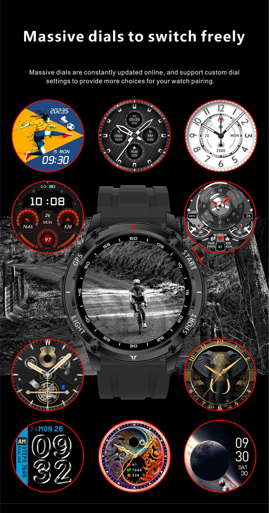 W10 Pro Smart Watch Bluetooth Call True Heart Rate Step Sleep IP68Deep Waterproof GPS Positioning and Three-Proof