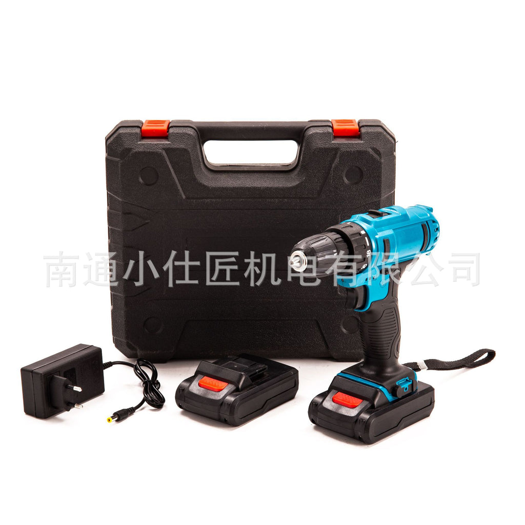 Cross-Border Foreign Trade Handheld Portable Lithium Electric Drill Multi-Function High-Power Rechargeable Impact Electric Drill Electric Screwdriver