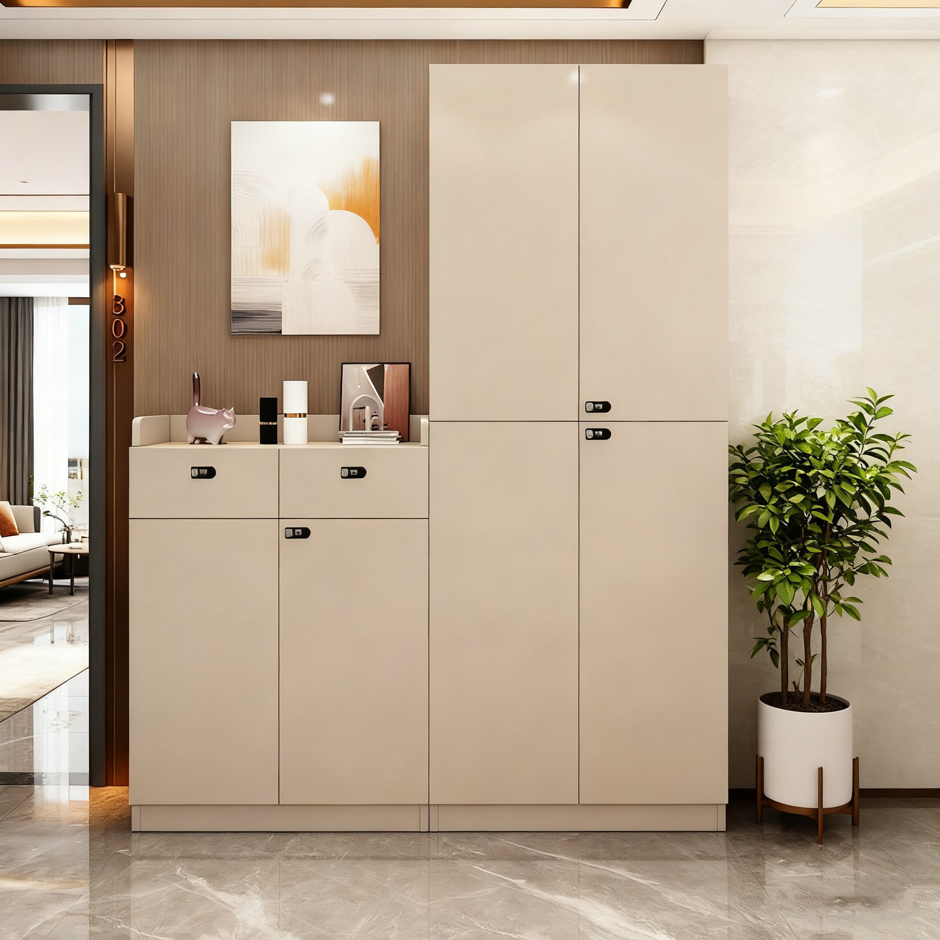 Custom Aluminum Alloy Shoe Cabinet Large Capacity Home Entrance Hallway Storage Integrated Source Factory