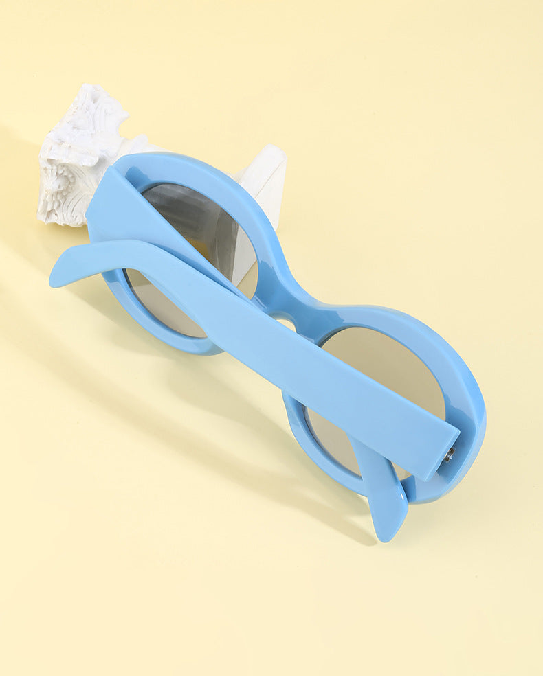 Fashion Round Frame Sunglasses for Women Trendy European and American Style ins Small frame sunglasses for women outdoor sun protection glasses shades