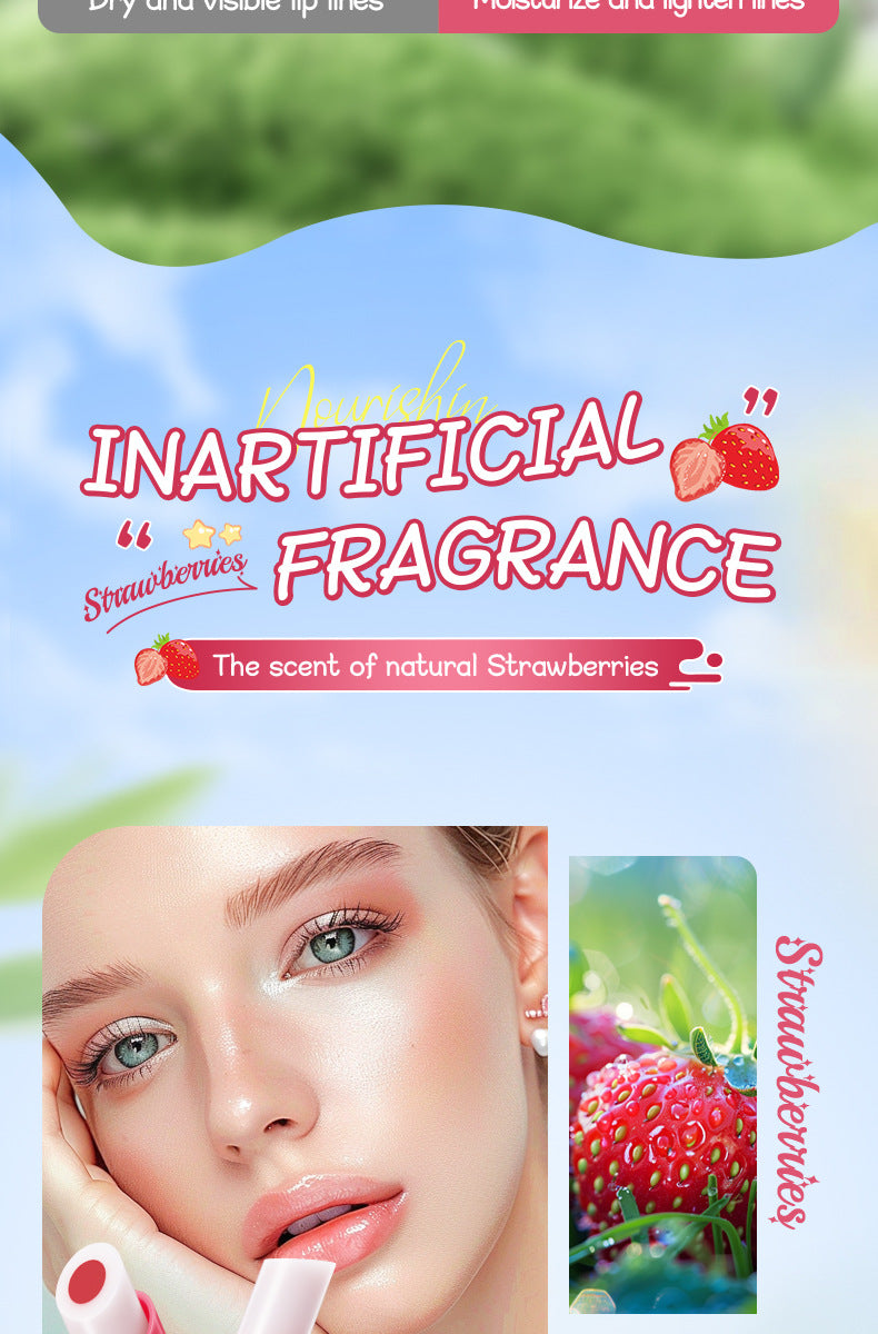 Full English Fruit Filled Temperature Changing Lip Balm SADOER Hydrating Moisturizing Temperature Changing Lip Balm for Foreign Trade