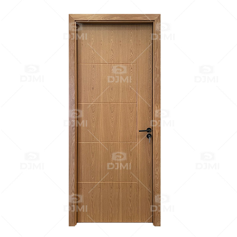 European Luxury Apartment Wooden Room Interior Doors Flush Series Wood Veneer MDF Wooden Door