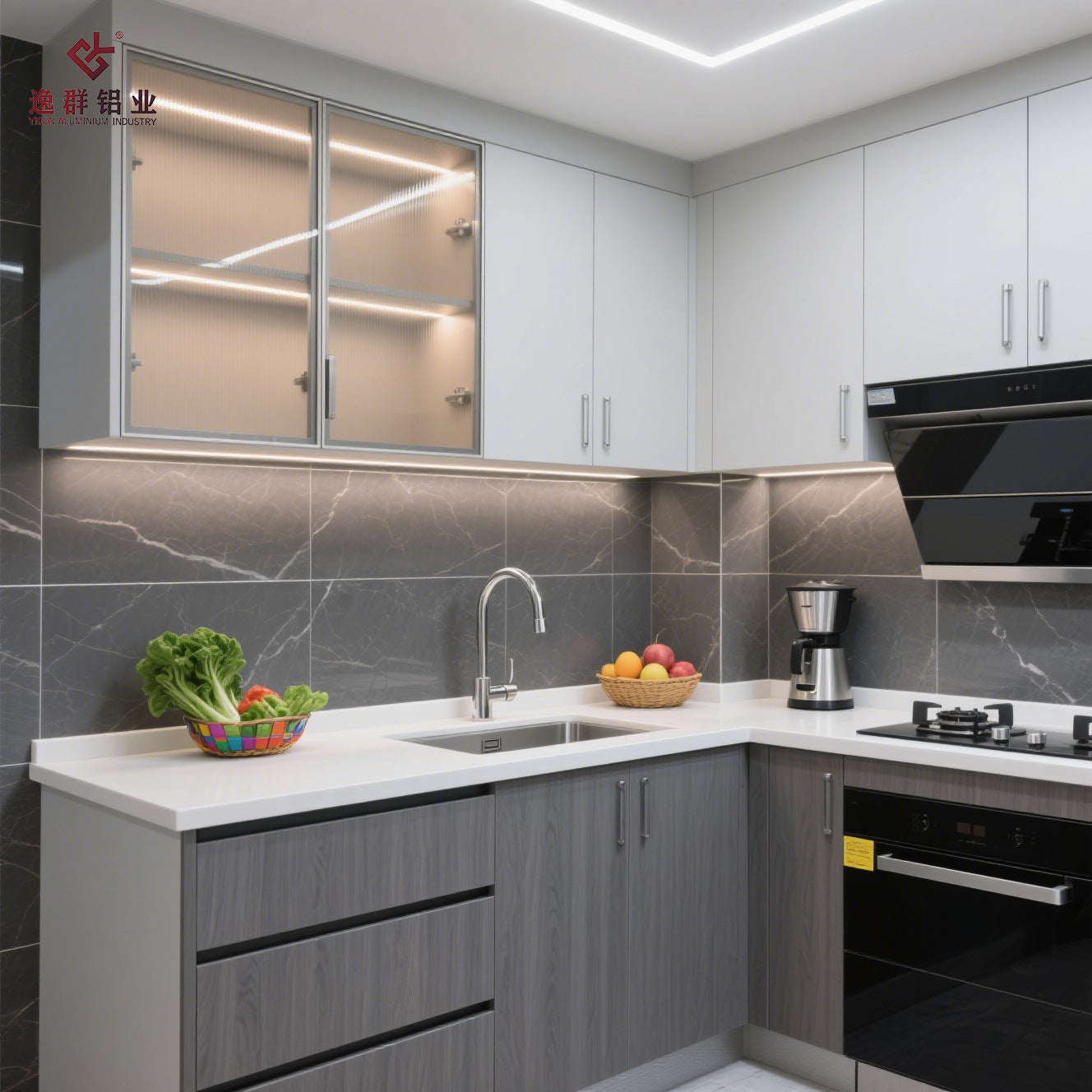 Whole House Custom Honeycomb Aluminum Alloy Kitchen Stove Integrated Cabinet Combination Storage Household Overall Cabinet Source Factory