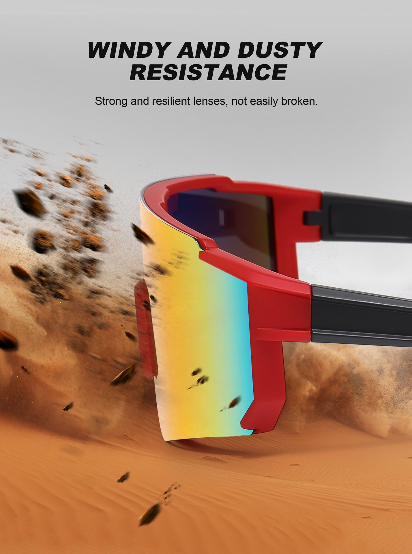 Outdoor Cycling Windproof Sunglasses for Men and Women, European and American Style One-piece Mountaineering Polarized Sunglasses Wholesale sunglasses