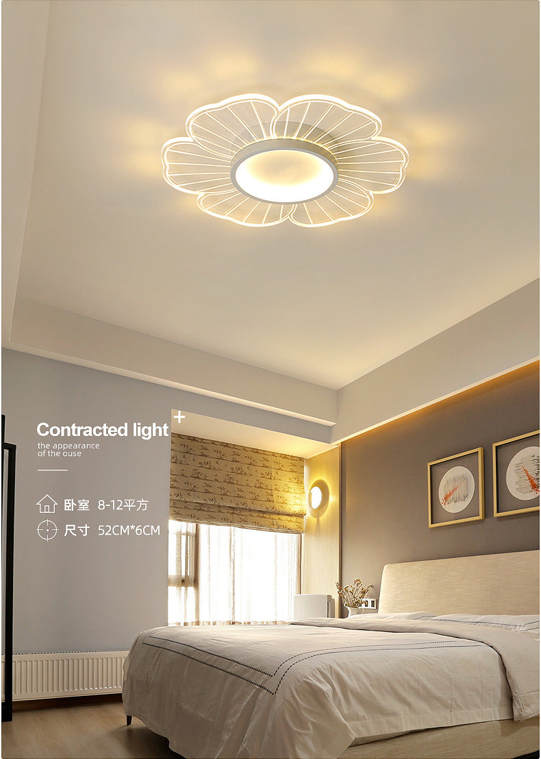 Nordic Flower Bedroom Light Ceiling Lamp Modern Simple Ultra-thin Round Lamp Creative Internet Celebrity Personality Lighting