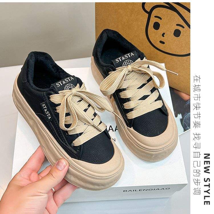 Women's White Sneakers2025New Spring and Autumn Trendy Casual Versatile Platform Thick-Soled Loafers