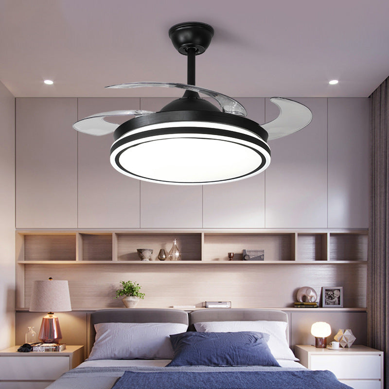 Invisible Fan Light for Home Bedroom Living Room Silent Variable Frequency Electric Fan Light Modern Simple Dining Room Ceiling Fan Light Wholesale