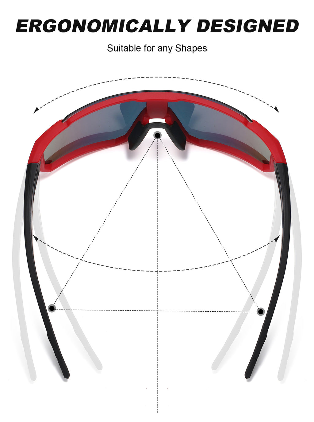 Outdoor Cycling Windproof Sunglasses for Men and Women, European and American Style One-piece Mountaineering Polarized Sunglasses Wholesale sunglasses