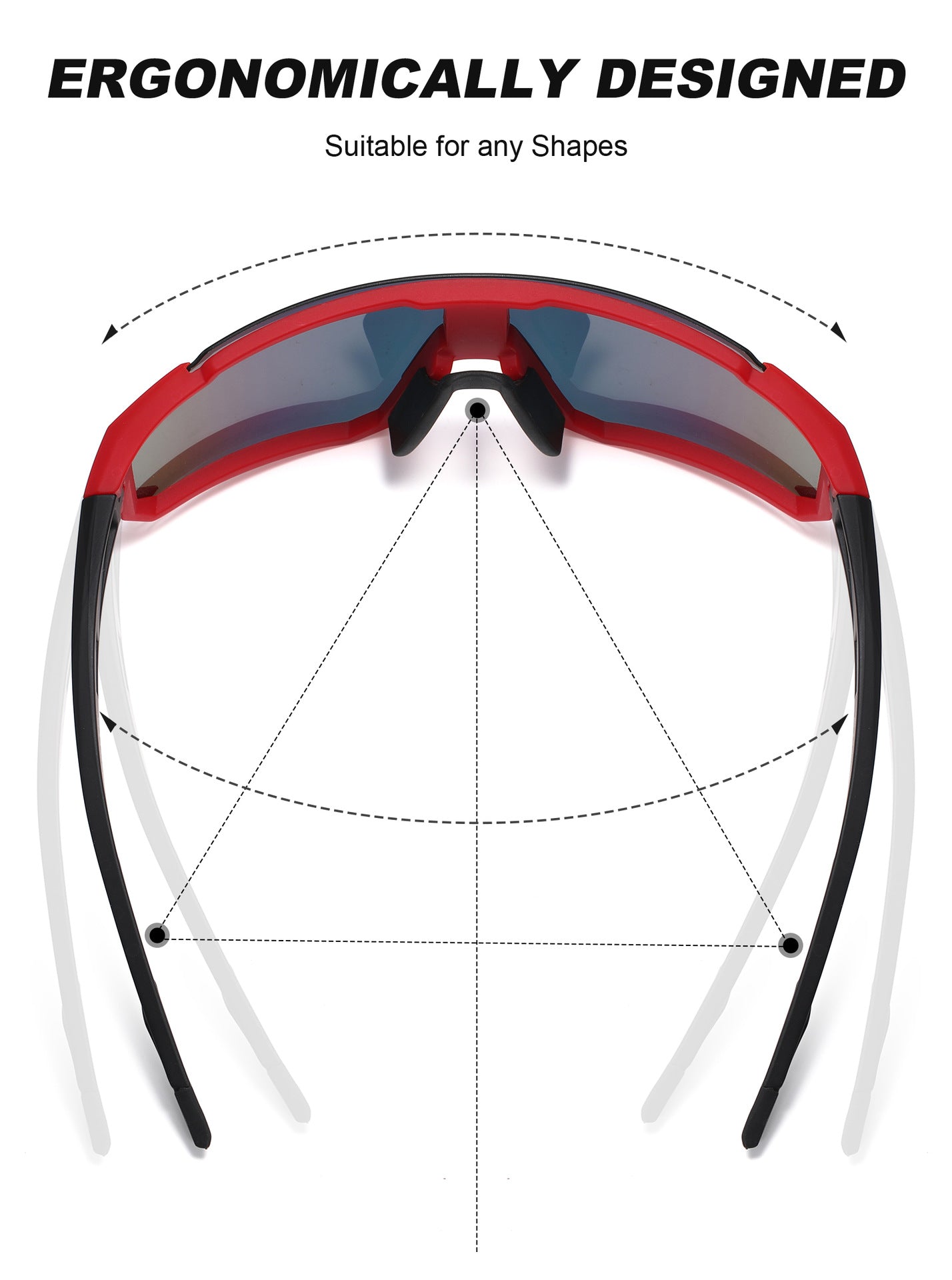 Outdoor Cycling Windproof Sunglasses for Men and Women, European and American Style One-piece Mountaineering Polarized Sunglasses Wholesale sunglasses