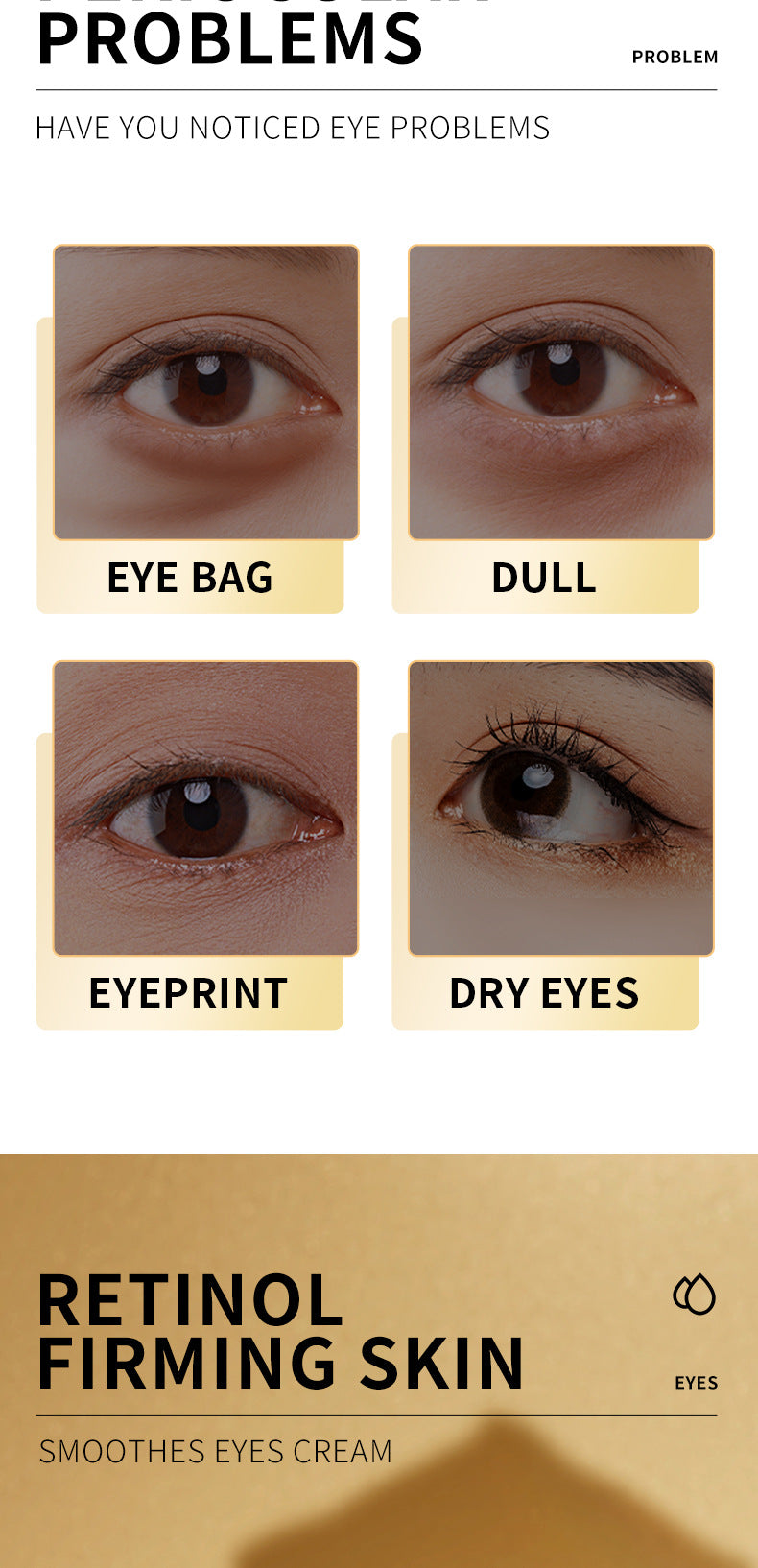 Retinol Eye Cream SADOER Moisturizing and Nourishing, Reduces Dark Circles and Eye Bags, Eye Wrinkles,  Wholesale