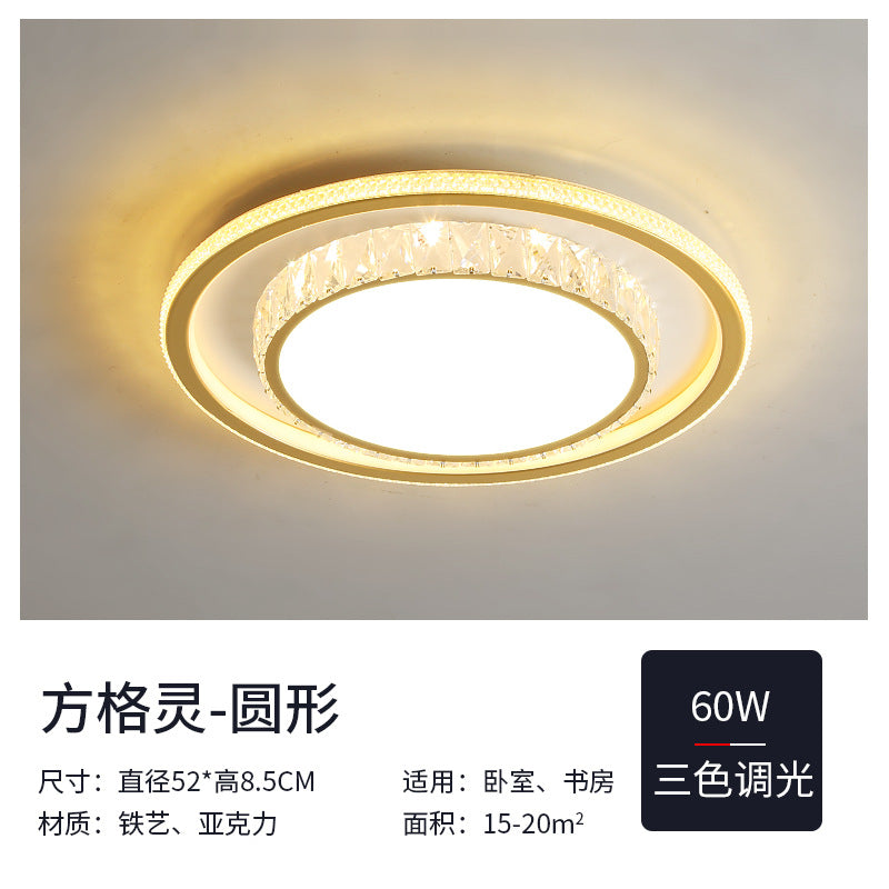 Wholesale Large Living Room Lamp2025New Year's Light Luxury Crystal led Ceiling lamp simple modern elegant bedroom lighting fixture