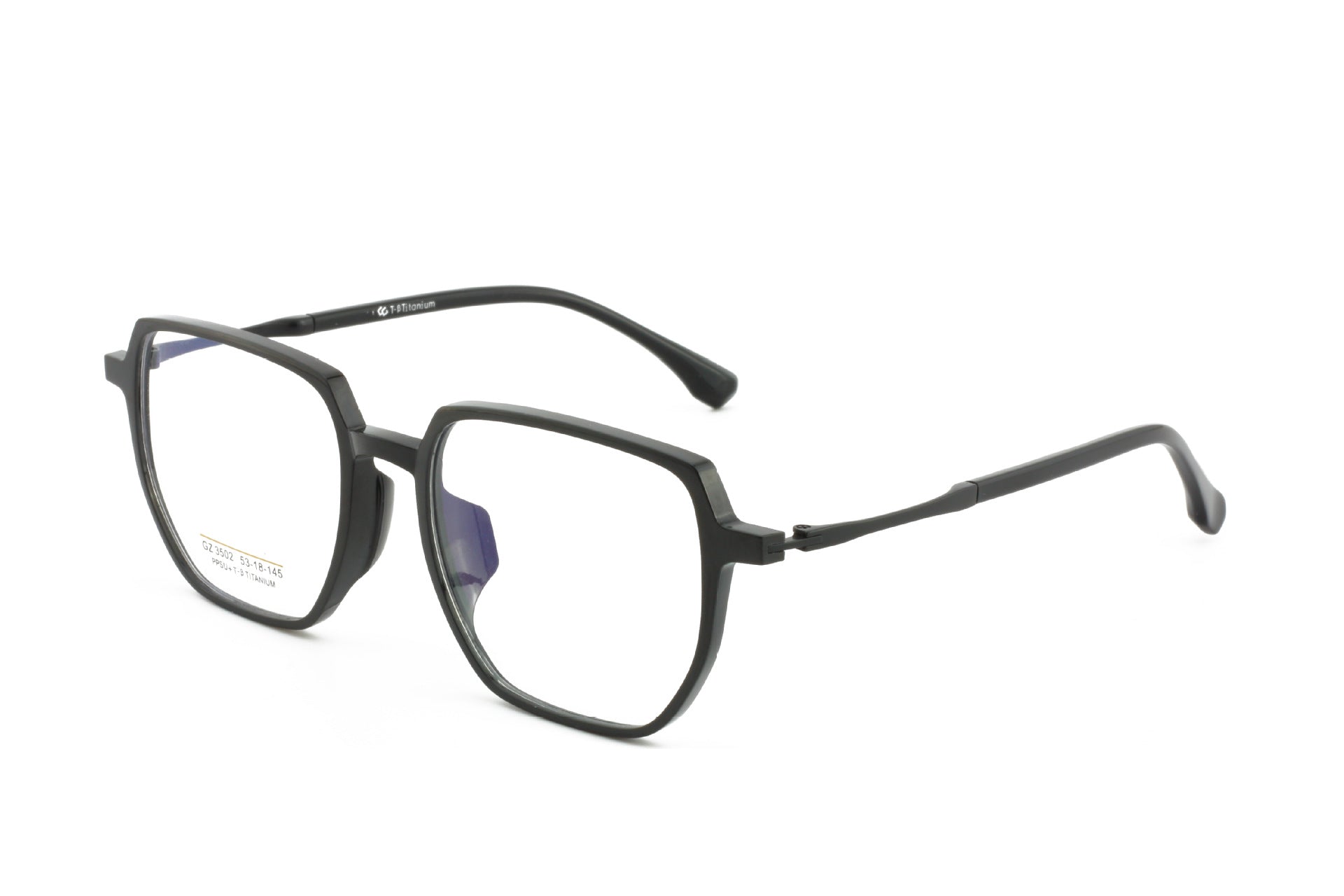 PPSU Titanium Frame Glasses Ultra-Light Ultra-Tough Comfortable Polygonal Semi-Titanium Frame Unisex Transparent Lightweight Large Frame