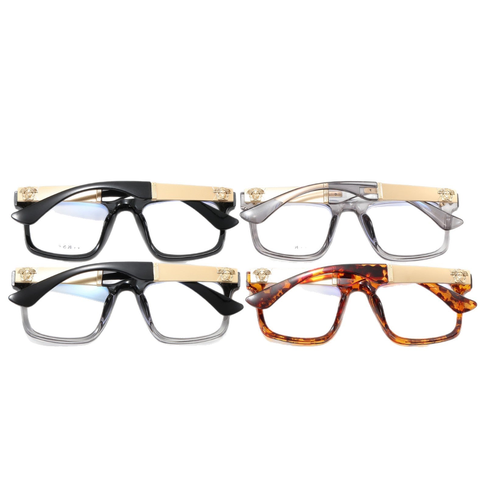 Fanjia European and American Metal Large Frame Sunglasses Personality Optical Frame Beauty Head Sunglasses Fashion Unisex Glasses